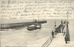 VINTAGE POSTCARD Trouville Departure Of the Boat Of Le Havre Boat