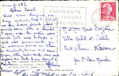 POSTAL MODERNA valle de Cauterets de Marcadou el hotel de la cabaña del país