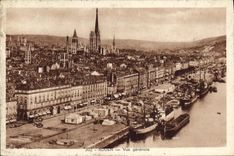VINTAGE POSTCARD Rouen View Boats