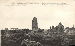 VINTAGE POSTCARD Perthes Hurlus Panorama of the ruins of the Militaria village