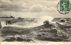 CPA Les Coted de la Manche Coup de Vent