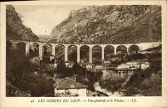 CPA Les Gorges Du Loup Vue generale et le Viaduc
