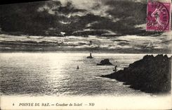 CPA Pointe Du Raz Coucher de Soleil