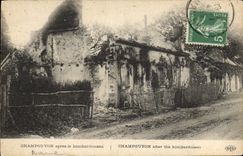 CPA Champguyon apres le bombardement Militaria 