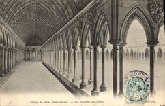 CPA Abbaye du Mont Saint Michel Les Galeries du Cloitre
