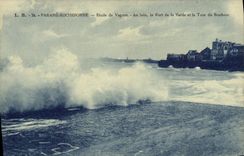 CPA Parame Rochebonne Etude de Vagues Au loin le Fort de la Varde et la tour du bonheur 