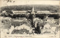 VINTAGE POSTCARD Vichy Panoramic View on I' Hopital Civil