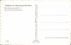 MODERN CARD the Church of Germigny of Close Baptismal font