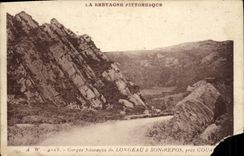 VINTAGE POSTCARD Brittany Pittoresque wild Falls of Longeau has Bon Rest