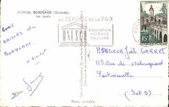 MODERN CARD Bordeaux the quays Boats