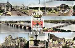 MODERN CARD Bordeaux Places Stock Exchange the Quincunxes Gone of Tourny the bridge the Cathedrale roads