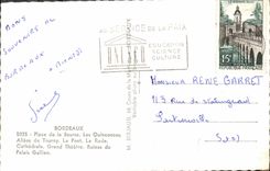 CPM Bordeaux Place de la Bourse Les Quinconces Allees de Tourny Le pont La rade Cathedrale 