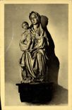 VINTAGE POSTCARD Museum Of Louvre the virgin and the child allots has Jacopo Della Quercia