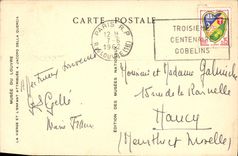 VINTAGE POSTCARD Museum Of Louvre the virgin and the child allots has Jacopo Della Quercia