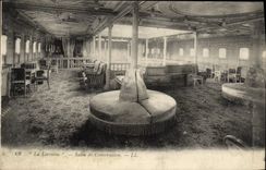 Sala de estar de Lorena de la POSTAL de la VENDIMIA del vapor del barco de la conversación
