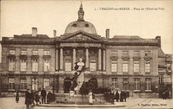 VINTAGE POSTCARD Chalon on the Marne Places of I' Town hall