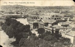 Cuadro total Nimes de la POSTAL de la VENDIMIA de la arena