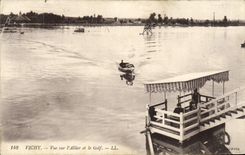 VINTAGE POSTCARD Vichy Seen on I' Allier and the Golf