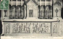 CPA Bordeaux Eglise St Seurin Facade du Grand Autel 19eme