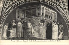 VINTAGE POSTCARD Firenze S Croce Cappella Bardi S Francesco Rinunzia Have Mondani Averi Giotto