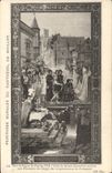 VINTAGE POSTCARD Murals Of the Pantheon De Maillot Abbot of Sainte Genevieve leads a procession of the clergy