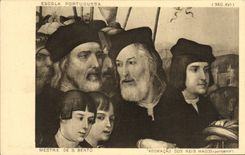 VINTAGE POSTCARD Escola Portuguesa Mestre Of S Bento Adoracao back Reis Magos