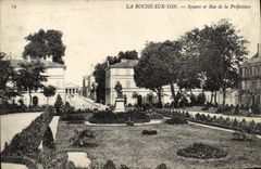 VINTAGE POSTCARD the Rock On Yon Public garden And Rue Of the Prefecture