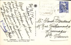 POSTAL Amboise de la VENDIMIA el castillo construido por Charles VII y Louis XII