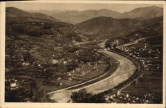 Azul de la dimensión D de la POSTAL de la VENDIMIA Niza el valle de la lentejuela y la trinidad del vencedor vista de la cornisa grande