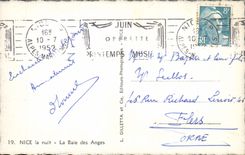 POSTAL de la VENDIMIA Niza la noche la bahía de los ángeles