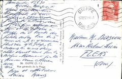 POSTAL MODERNA opinión de Dieppe de la playa