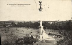CPA Bordeaux La Place Des Quinconces et la Colonne des Girondins