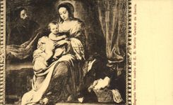 VINTAGE POSTCARD Sagrada familia caudro of Murillo catedral of Sevilla