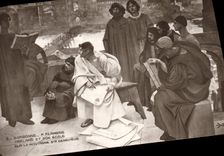 VINTAGE POSTCARD Sorbonne F Flameng Abelarb And Its School On the Mountain co. Genevieve