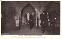 VINTAGE POSTCARD Tower off London In the Beauchamp Tower