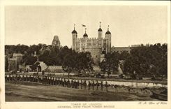 VINTAGE POSTCARD Tower off London General view From Tower Bridge