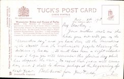 VINTAGE POSTCARD The Terrace Houses off Parliament London