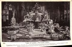 VINTAGE POSTCARD Tower off London The Crown Jewels London