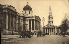 VINTAGE POSTCARD London National Gallery Library