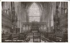 VINTAGE POSTCARD recto back Interior York Minster