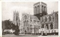 VINTAGE POSTCARD chart recto back York Minster