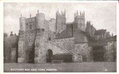 VINTAGE POSTCARD Chart recto back Bootham Bar and York Minster The Shambles