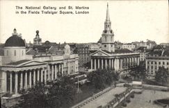 CPA The National Gallery and St Martins in the Fields Trafalgar Square London