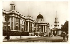 VINTAGE POSTCARD National Art Gallery And St Martin' S Church London
