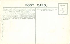 VINTAGE POSTCARD Regalia Tower Off London