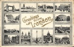 VINTAGE POSTCARD Greetings From London