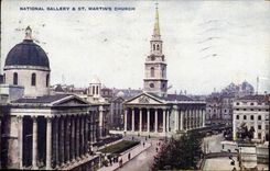 VINTAGE POSTCARD National Gallery St Martin' S Church