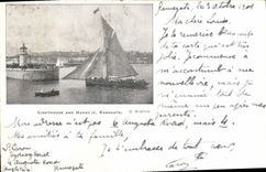 VINTAGE POSTCARD Lighthouse And Harbourg Ramsgate