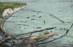 VINTAGE POSTCARD National Dover and Commercial harbors