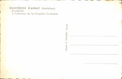 VINTAGE POSTCARD Charteuse D' Auray Low Relief inside the funerary vault